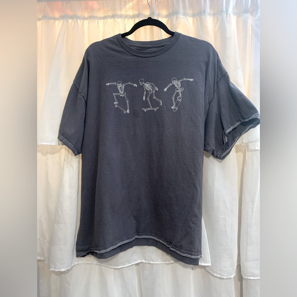 Tilly’s grey skeleton shirt